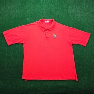 Corona Extra‎ Polo Shirt Mens 2XL/XL Orange Embroidered Parrot Vintage Beer